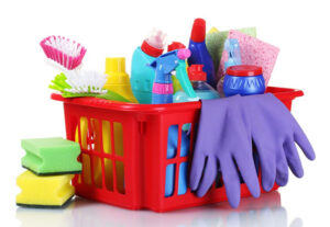 Basket with Detergent and Cleaning Supplies — Portland, OR — Portland Disposal & Recycling